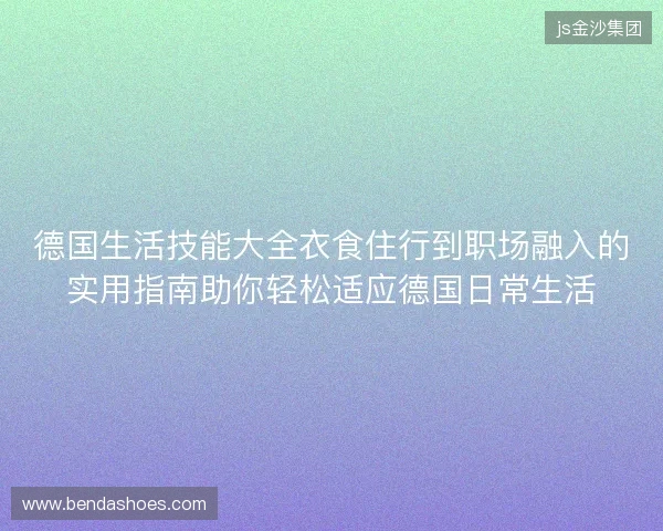 德国生活技能大全衣食住行到职场融入的实用指南助你轻松适应德国日常生活